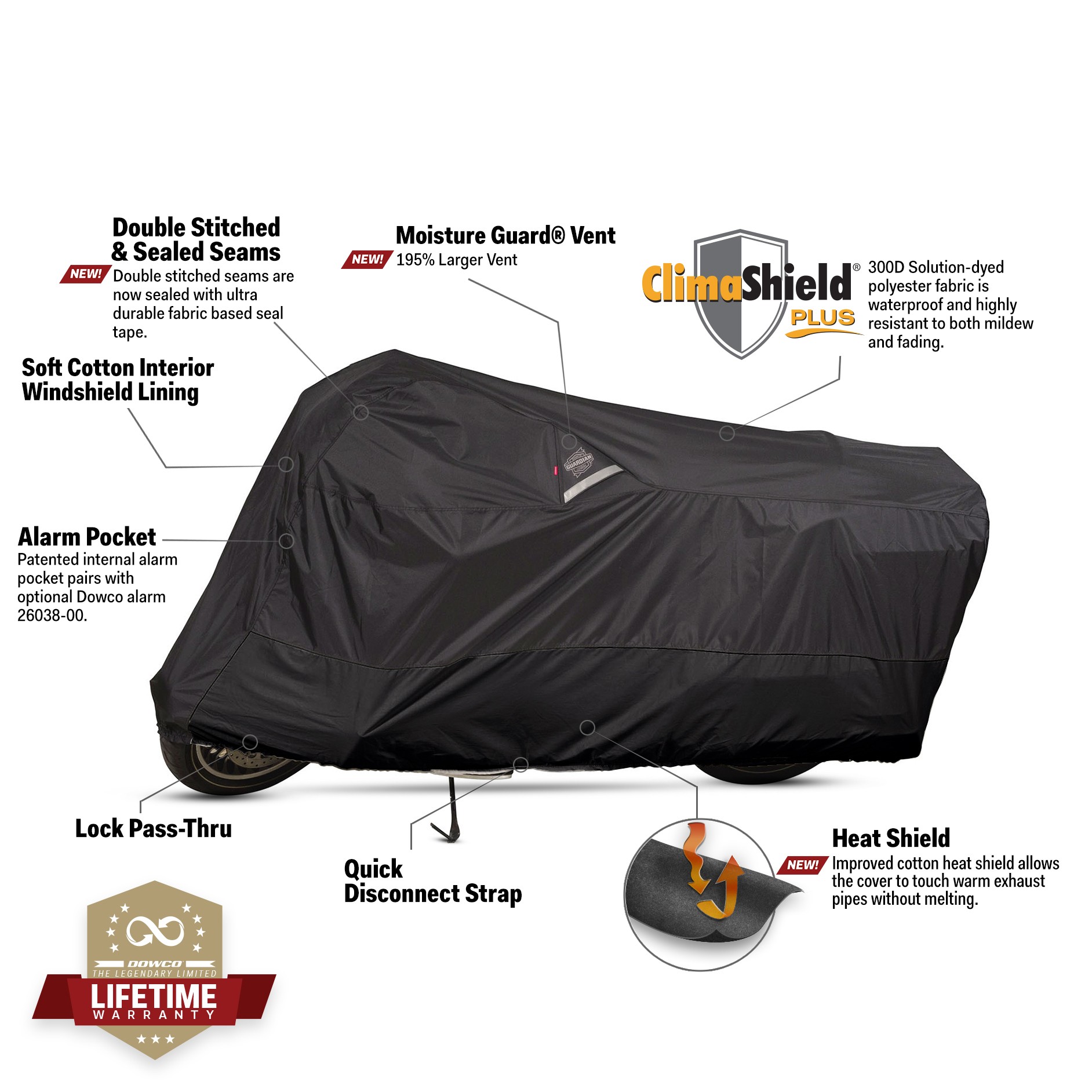 Dowco WeatherAll Plus Motorcycle Cover in Black